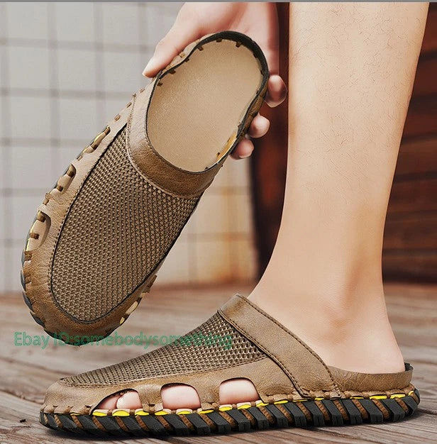 Men's Beach Ventilation Shoes Slippers Outdoor Casual Flats Summer Comfort 38-46