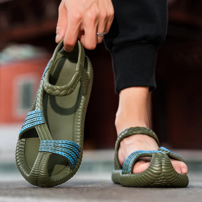 Men's Classic Summer Gladiator Sandals - Lightweight EVA Flip Flops Beach Slides