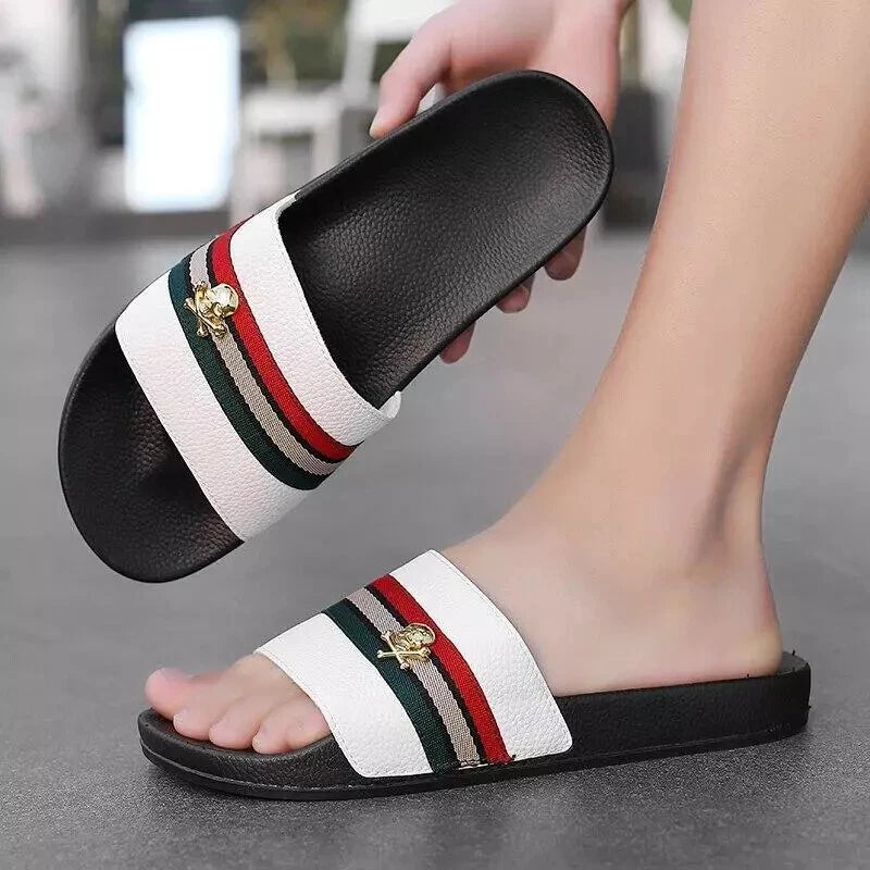 NEW Summer Slides Breathable Beach Sandals Flip Flops Mouth Men's Slippers Soft
