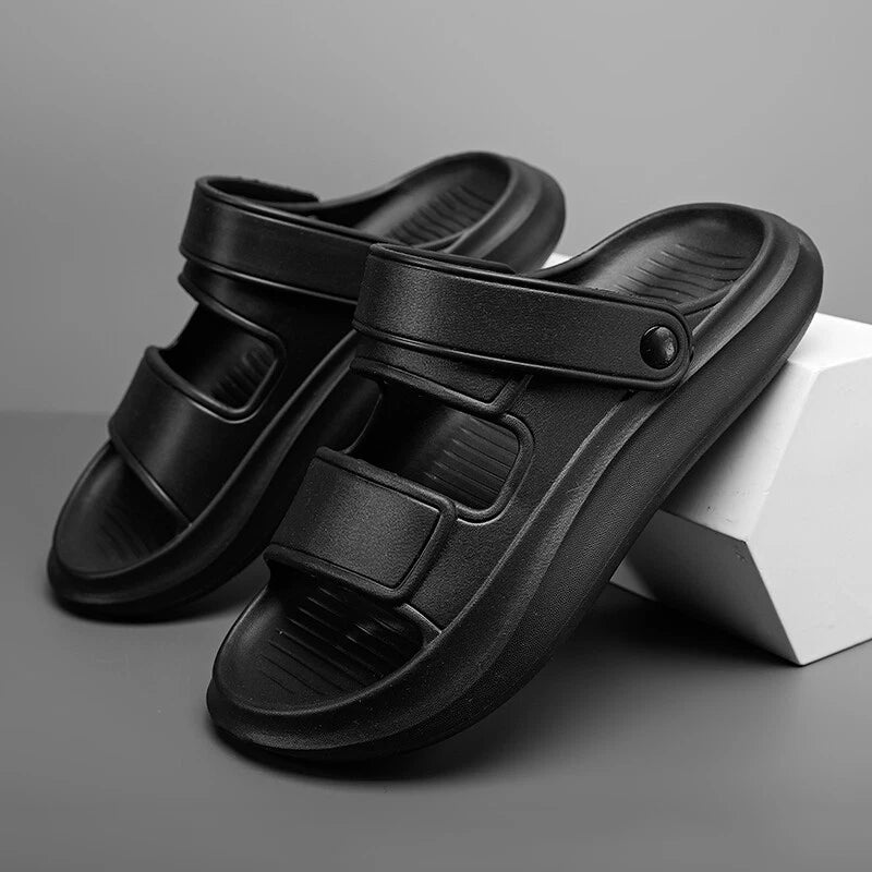 Mens Summer Slides Breathable Beach Sandals Flip Flops Mouth Slippers Soft US 11