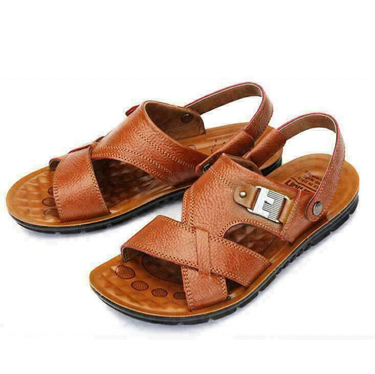 Men's Leather Sandal Fisherman Handmade Beach Slippers Flat Summer Shoes Outdoor