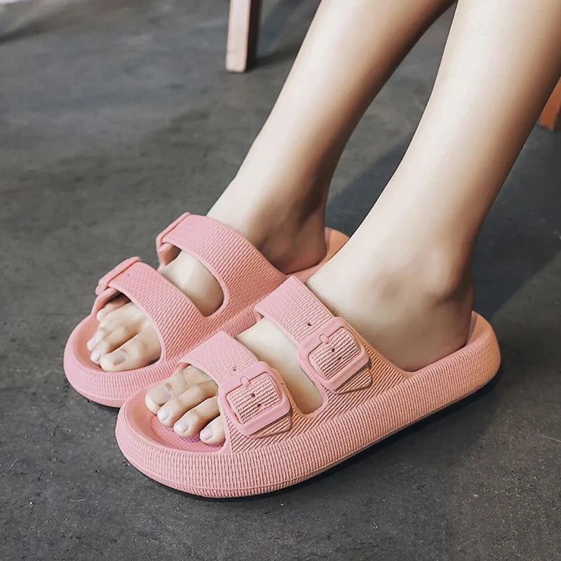 Cloud Slides for Women Men EVA Sandals Thick Sole Adjustable Buckles Slippers