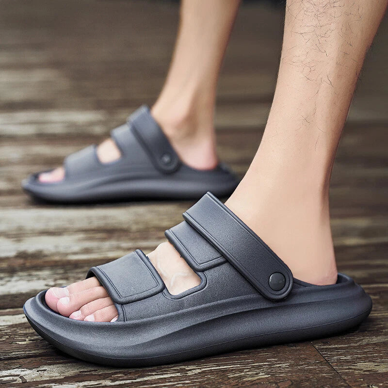 Mens Summer Slides Breathable Beach Sandals Flip Flops Mouth Slippers Soft US 11