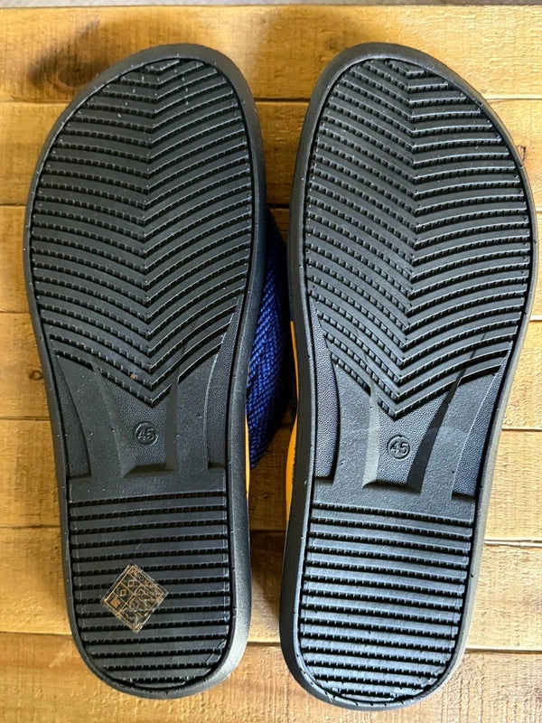 Mens Non Slip Flip Flops Size 45 US 11.5 Blue Orange Slippers Sandals Louluen