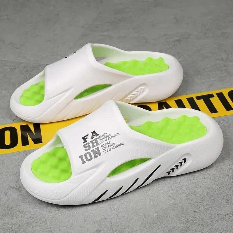 2024 Summer Men Massage Slippers Sides Indoor Outdoor Sandals Beach Casual Shoes