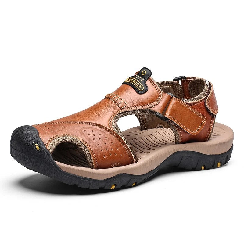 High Quality Men's Sandals Genuine Leather Beach Slippers Casual Shoes Sneakers