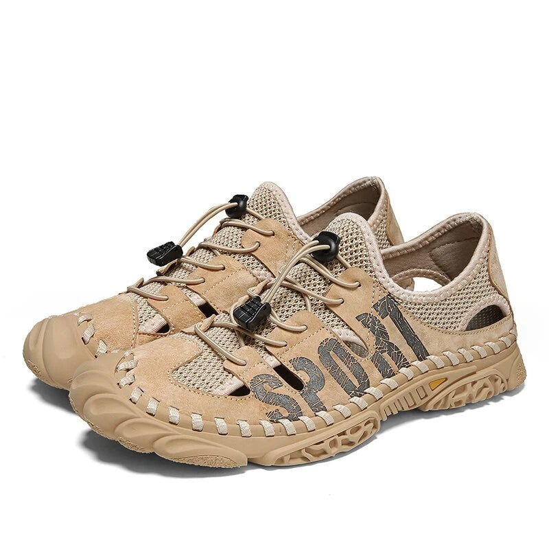 Men Sandals Breathable Slip-on Casual Beach Outdoor Non-slip Mesh Slippers