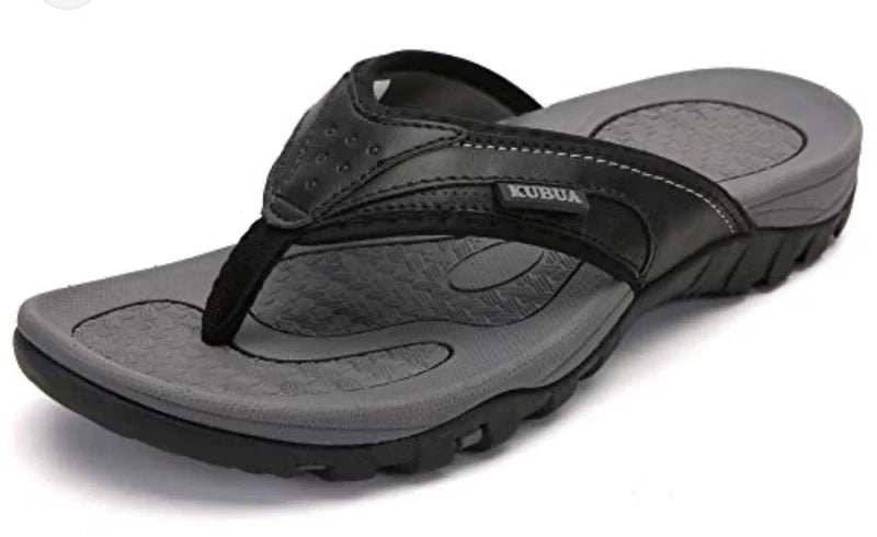 KUBUA Men's Beach Flip-Flops Water Sandals Outdoor Athletic Thong Sandals