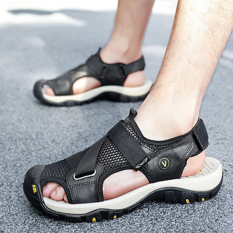 Mesh Beach Slippers Men's Walking Sport Sandals Breathable Casual Shoes