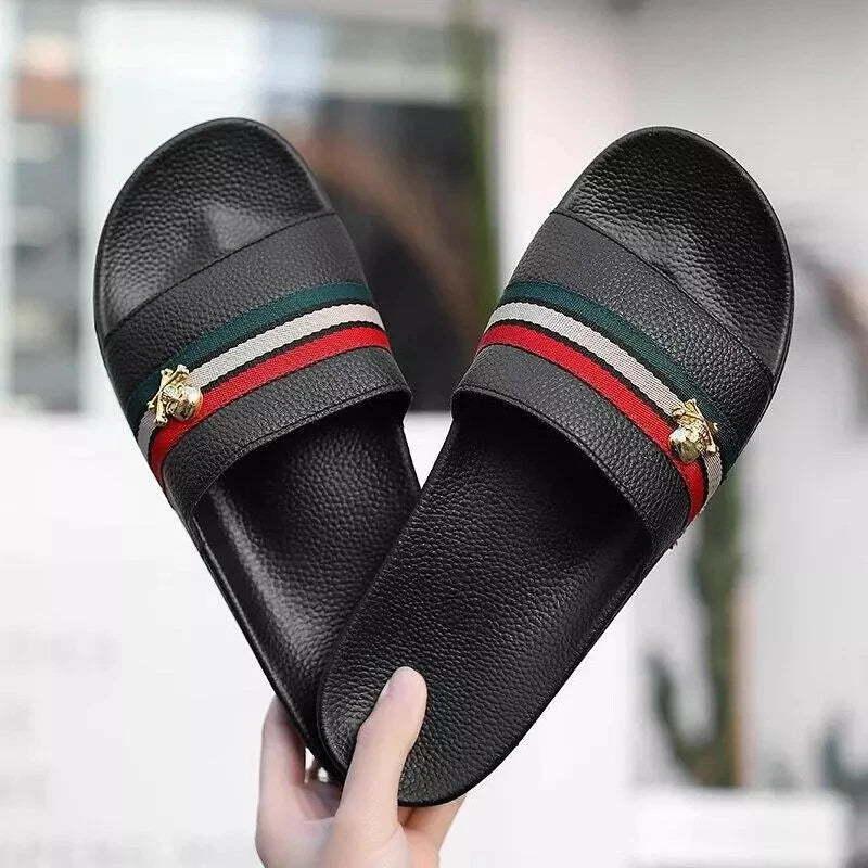 NEW Summer Slides Breathable Beach Sandals Flip Flops Mouth Men's Slippers Soft