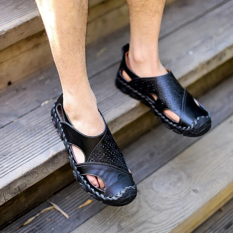 Summer Handmade Men's Sandals Casual Shoes Outdoor Non-slip Water Beach Slipper
