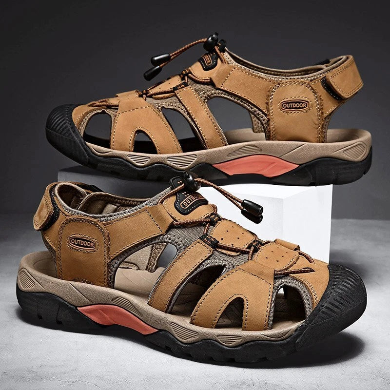 Summer Men's Sandals Leather Beach Rome Outdoor Wading Soft Bottom Slippers