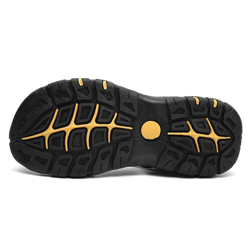 Summer Men's Sandals Breathable Casual Shoes Leather Outdoor Beach Slippers