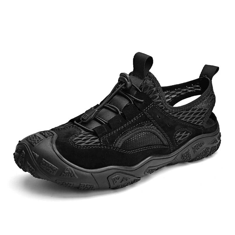 Genuine Leather Sandals Non-slip Men's Sneakers Breathable Mesh Beach Slipper
