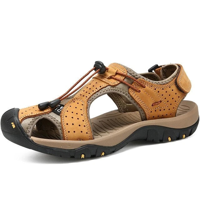 Men's Sandals Summer Leather Beach Slippers Non-slip Platform Sneakers
