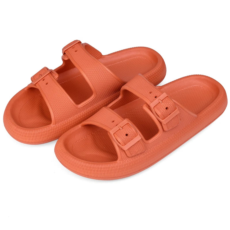 Cloud Slides for Women Men EVA Sandals Thick Sole Adjustable Buckles Slippers