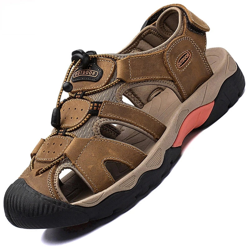 Summer Men's Sandals Leather Beach Rome Outdoor Wading Soft Bottom Slippers