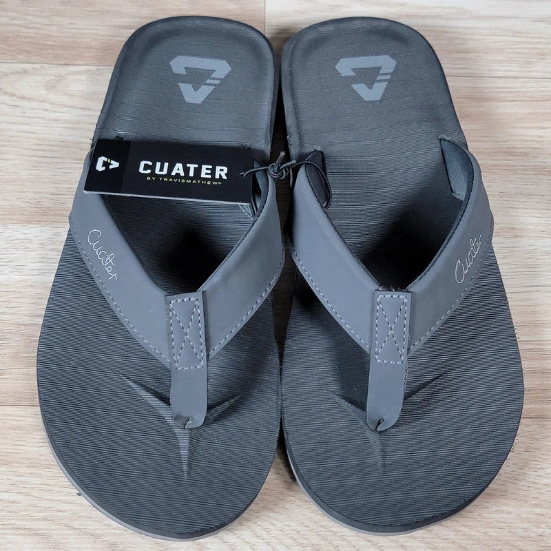 Cuater By Travis Mathew Maui Sandals Mens Size 8 Gray Flip Flops Beach Slippers