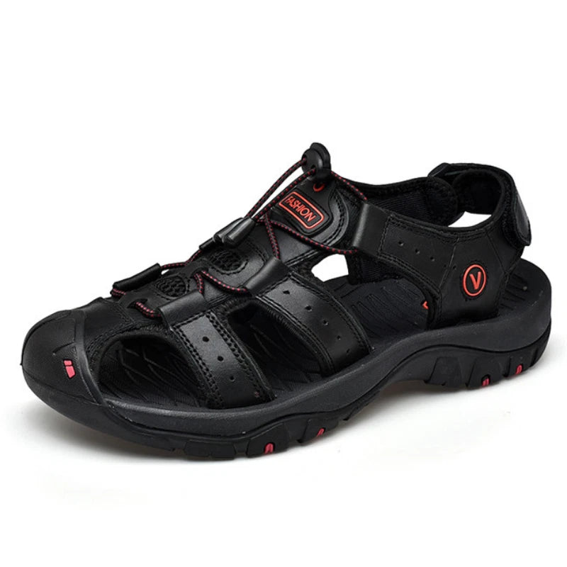 Genuine Leather Men's Shoes Summer Sandals Fashion Outdoor Beach Slippers