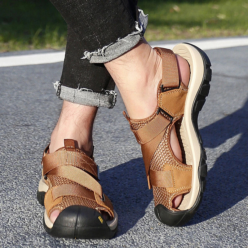 Mesh Beach Slippers Men's Walking Sport Sandals Breathable Casual Shoes