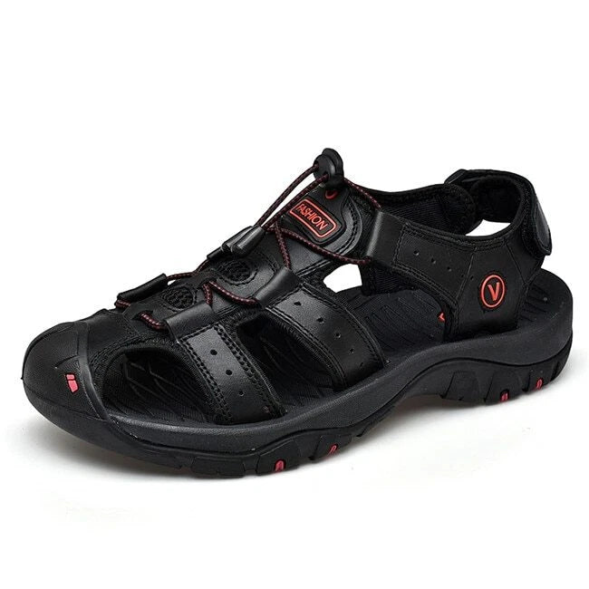 Genuine Leather Men's Shoes Summer Sandals Fashion Outdoor Beach Slippers
