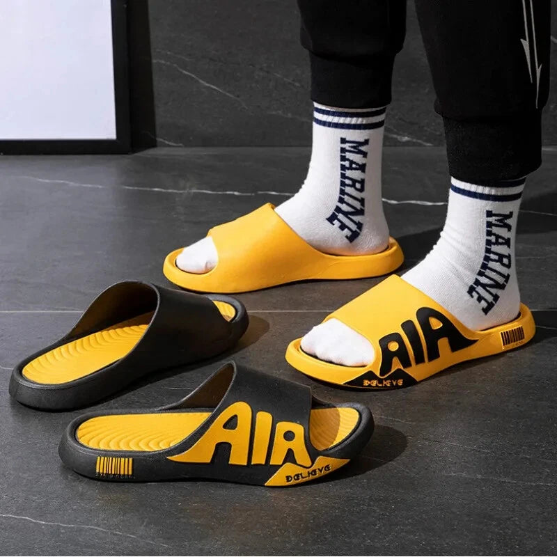 Men New Slides Summer Luxury Sandals Male Outdoor Soft Sole Beach Home Non-slip