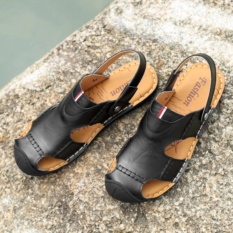 Men's Sandals Summer Breathable Beach Slippers Outdoor Sandals Flat Casual Shoes
