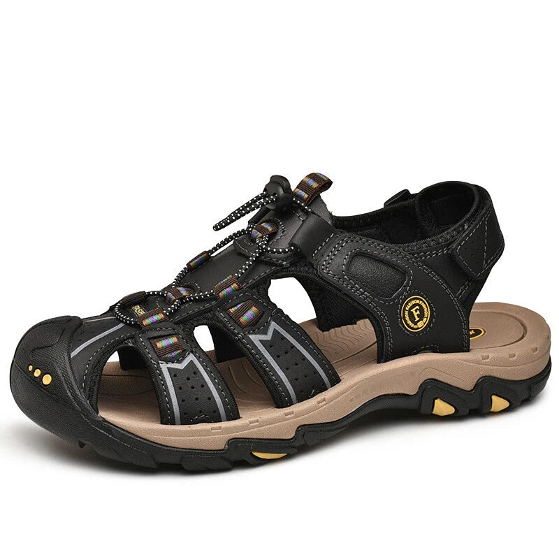 Genuine Leather Men Sandals Summer Beach Slipper Fashion Casual Sneakers