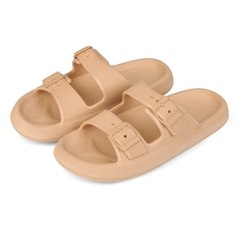 Cloud Slides for Women Men EVA Sandals Thick Sole Adjustable Buckles Slippers