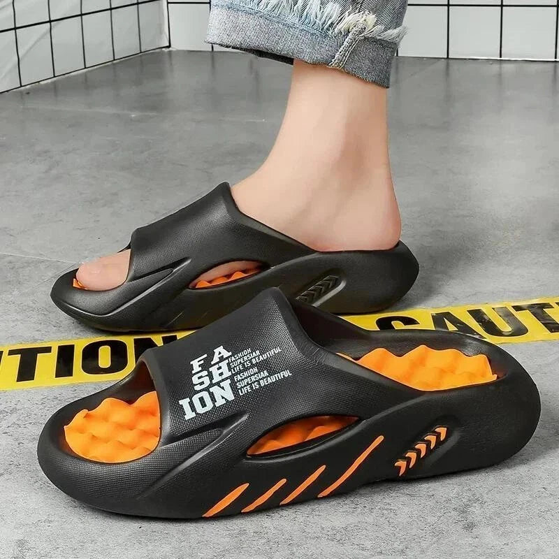 2024 Summer Men Massage Slippers Sides Indoor Outdoor Sandals Beach Casual Shoes