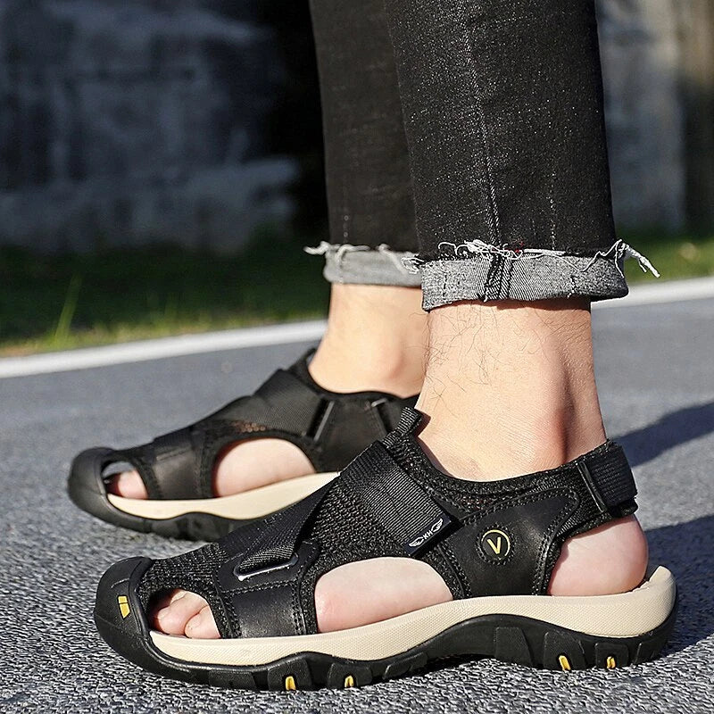 Mesh Beach Slippers Men's Walking Sport Sandals Breathable Casual Shoes