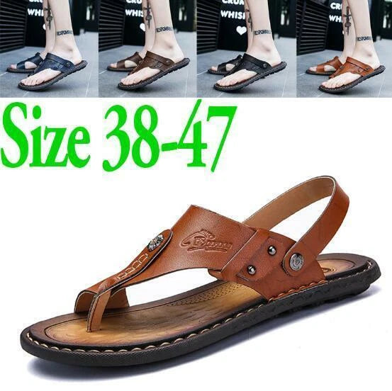 Men's Casual Sandals Flats Flip Flops Open Toe Slippers Slingbacks Beach Summer