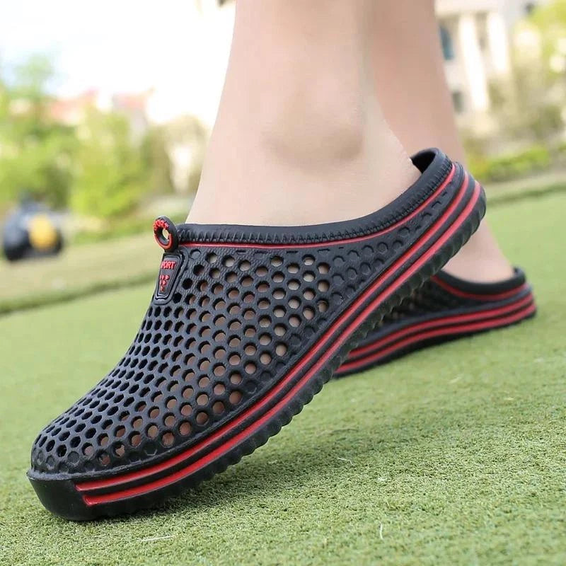Men Shoes 2024 Beach Slippers Unisex Hollow Out Casual Women Beach Sandal Flip F