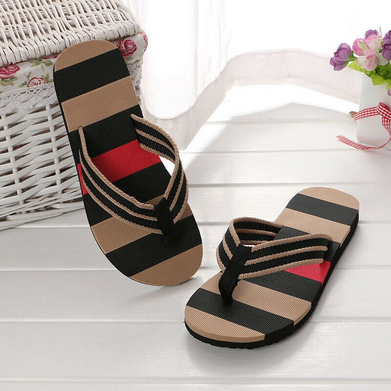 Mens Flat Beach Flip Flops Slippers Shoes Indoor Outdoor Sandals Casual Home
