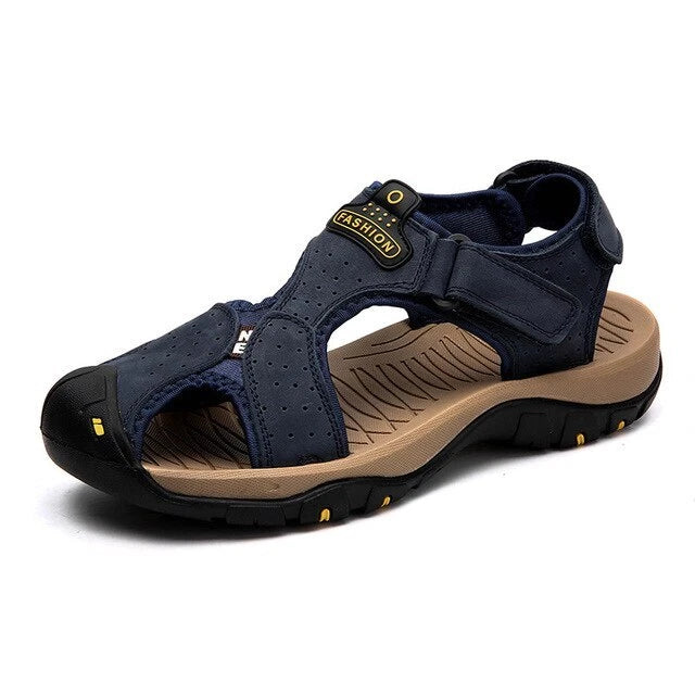 Summer Men's Sandals Breathable Casual Shoes Leather Outdoor Beach Slippers