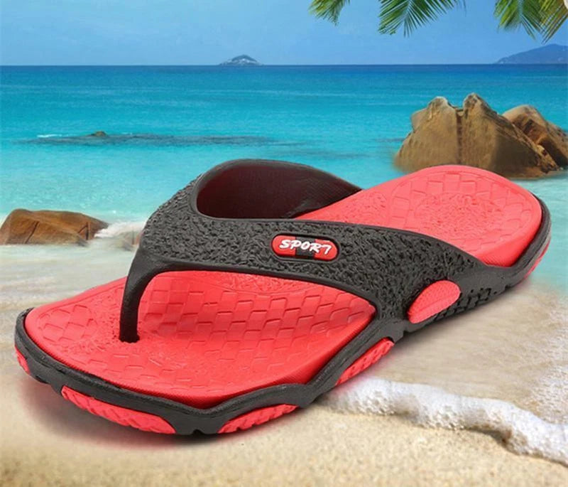 Men Anti-slip Massage Flip Flops Beach Shoes Casual Fashion Slippers Sandals