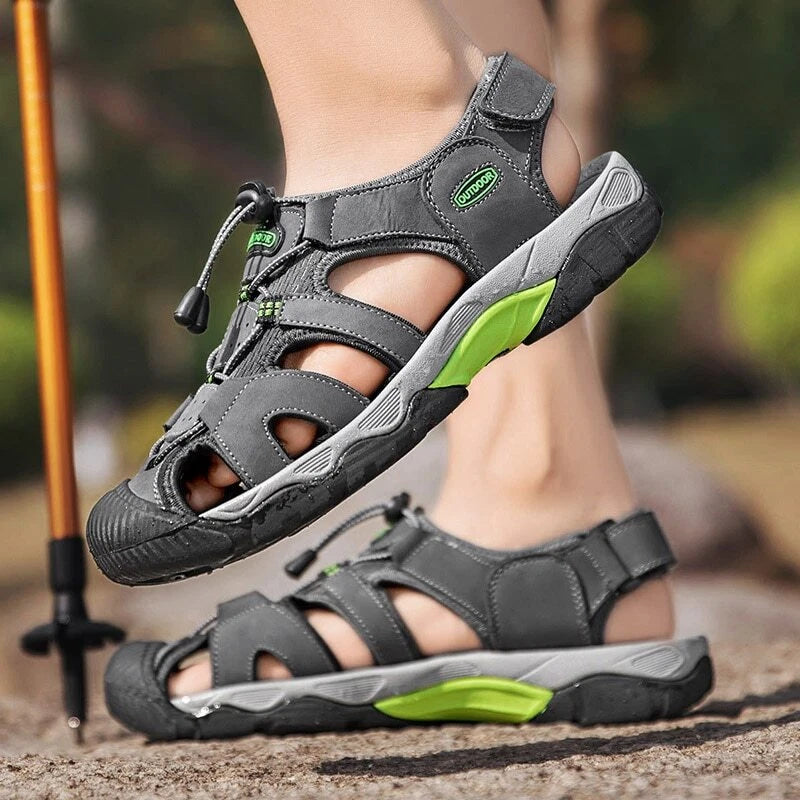 Summer Men's Sandals Leather Beach Rome Outdoor Wading Soft Bottom Slippers