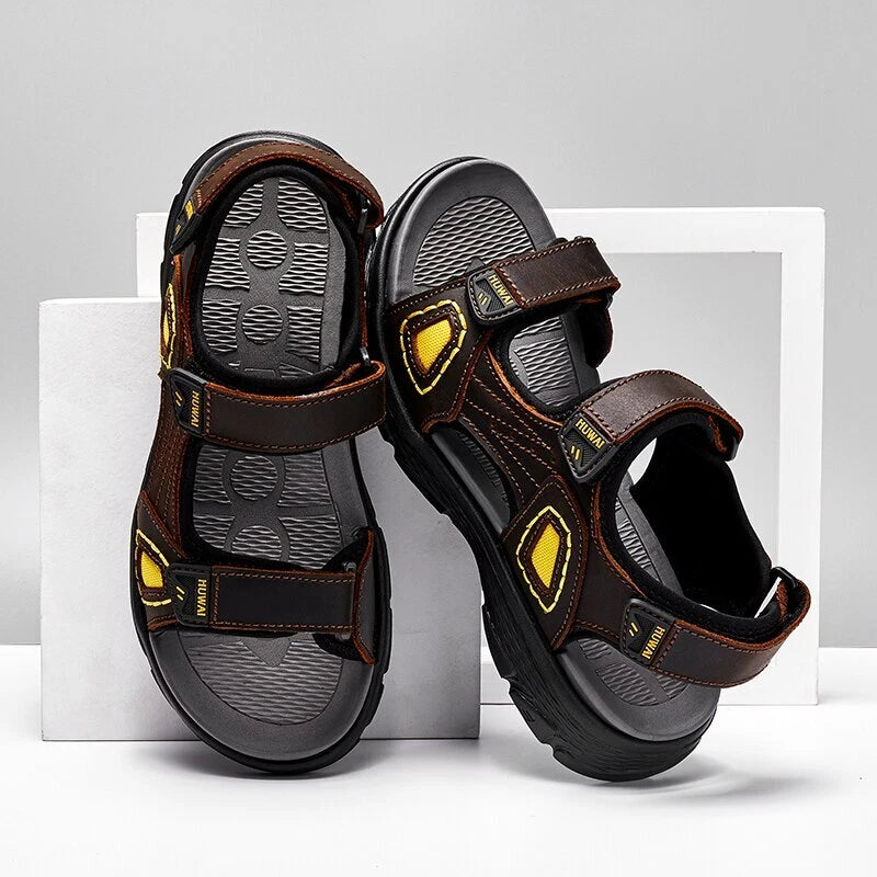 Men Leather Roman Summer Beach Sandals Non-slip Slippers Trekking Sneakers