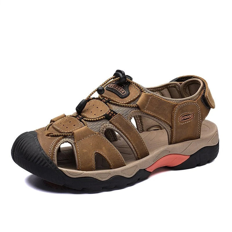 Summer Men's Sandals Leather Beach Rome Outdoor Wading Soft Bottom Slippers