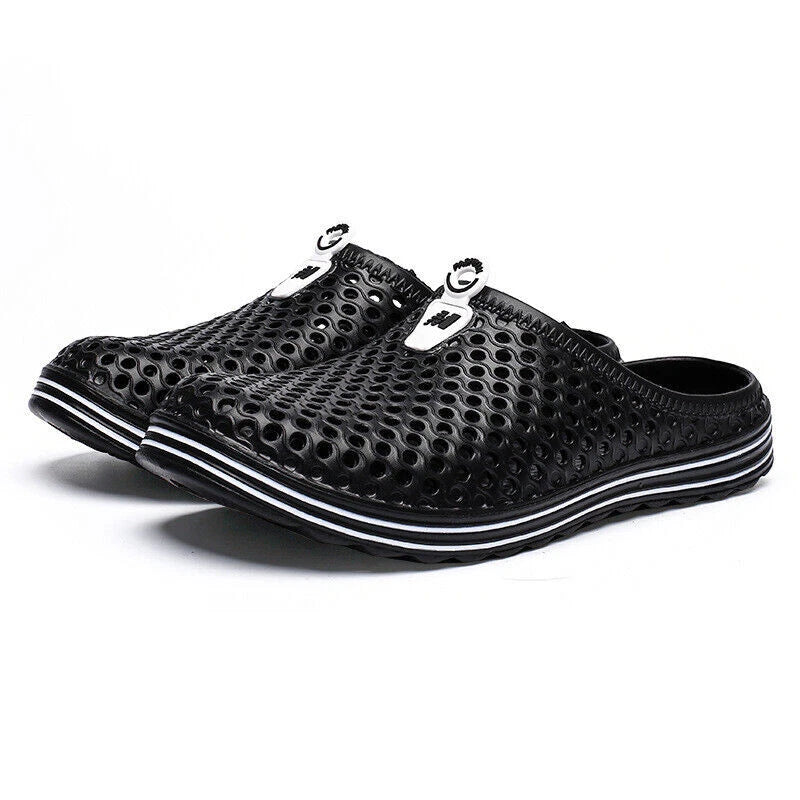 Men Women Breathable Slippers Closed Toe Hollow Out Beach Garden Slides Sandals