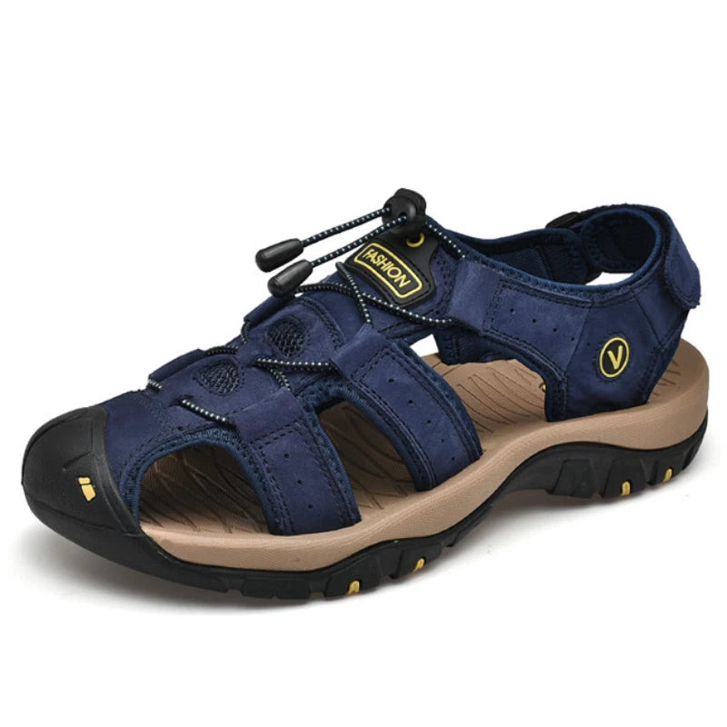 Genuine Leather Men's Shoes Summer Sandals Fashion Outdoor Beach Slippers