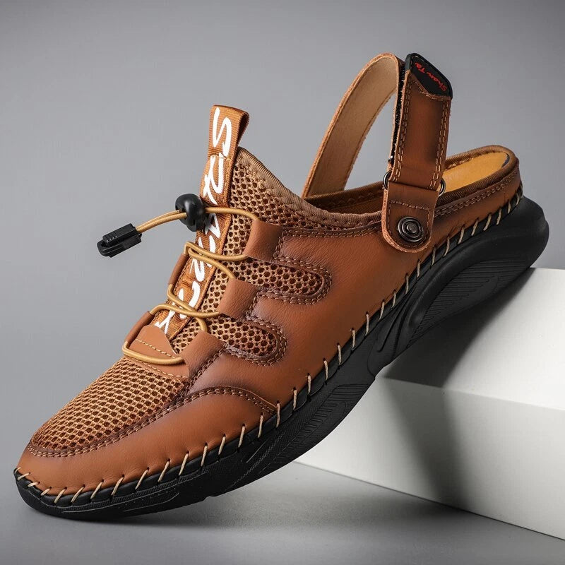 Summer Mens Sandals Mesh Beach OutdoorComfortable Rubber Non-slip Slipper