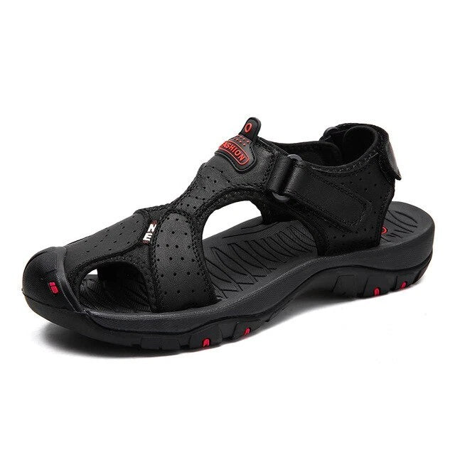 Men's Sandals Summer Leather Beach Slippers Non-slip Platform Sneakers