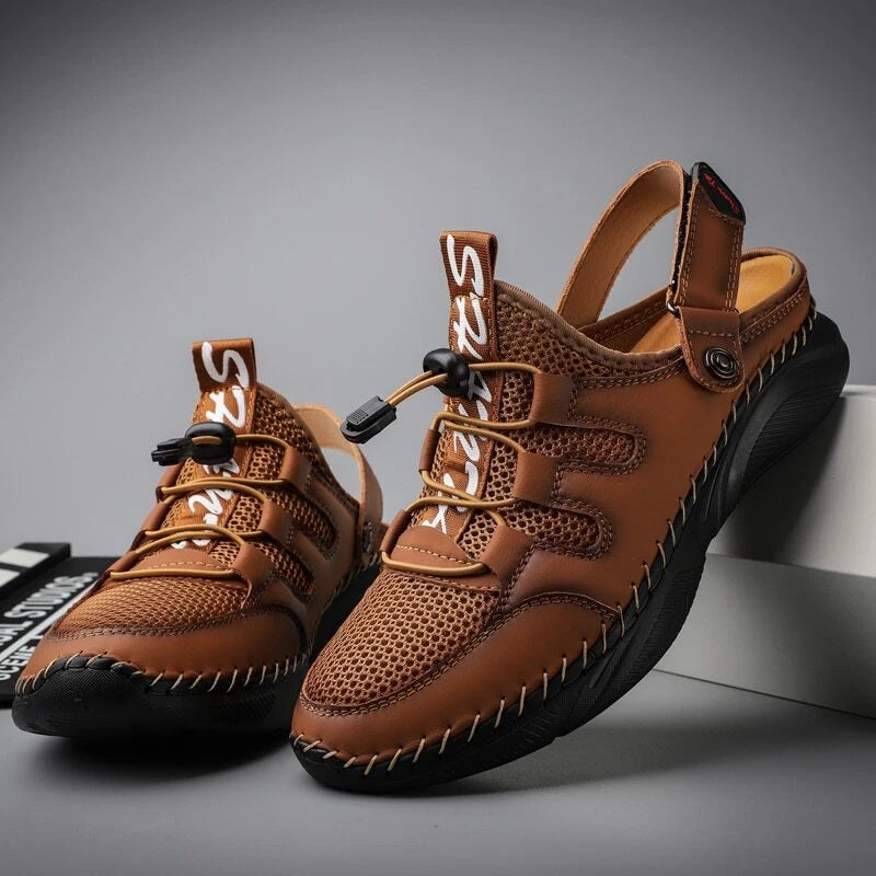 Summer Mens Sandals Mesh Beach OutdoorComfortable Rubber Non-slip Slipper