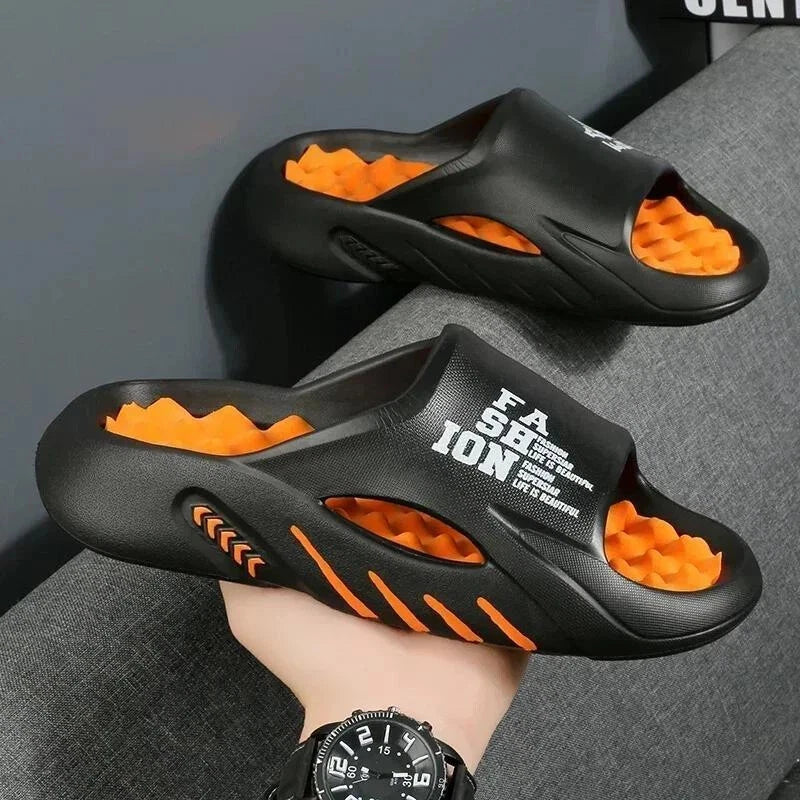 2024 Summer Men Massage Slippers Sides Indoor Outdoor Sandals Beach Casual Shoes