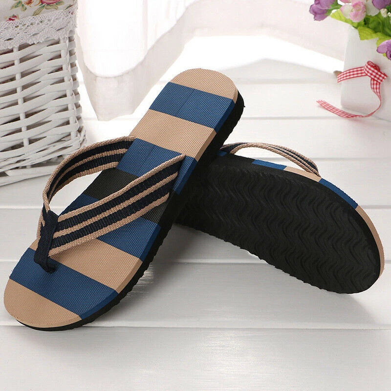 Mens Flat Beach Flip Flops Slippers Shoes Indoor Outdoor Sandals Casual Home