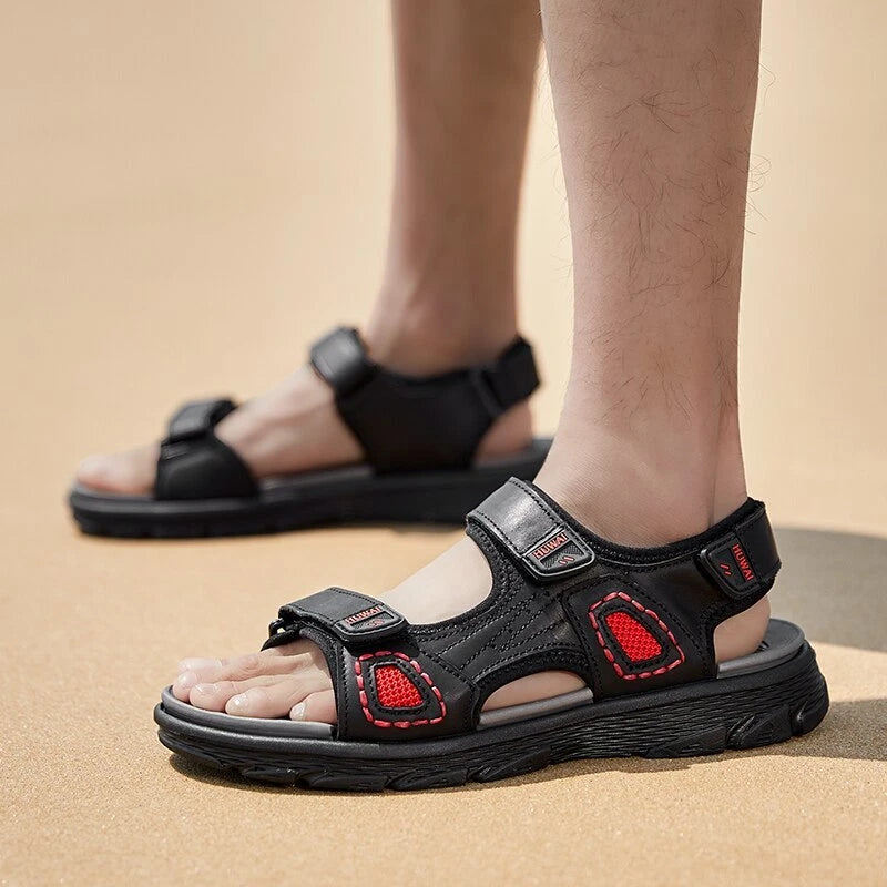 Men Leather Roman Summer Beach Sandals Non-slip Slippers Trekking Sneakers