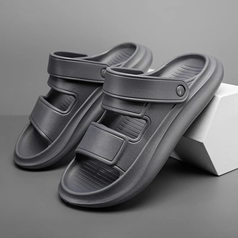 Mens Summer Slides Breathable Beach Sandals Flip Flops Mouth Slippers Soft US 11