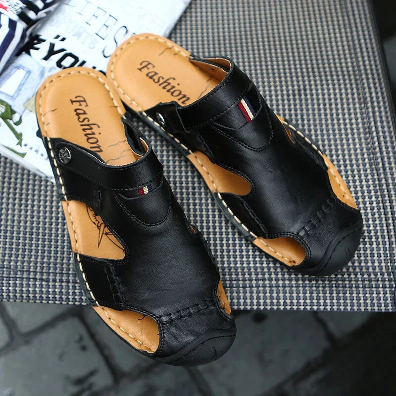 Men's Sandals Summer Breathable Beach Slippers Outdoor Sandals Flat Casual Shoes
