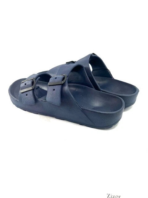 DL Men EVA Slides Sandals Adjustable Double Buckle Flat Sandals Slide SZ 11